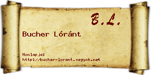 Bucher Lóránt névjegykártya